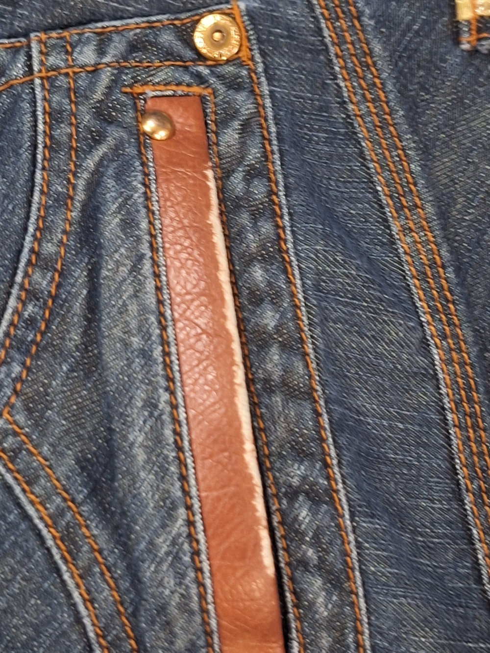 Parish Men's Straight-Leg Denim Jeans in Blue Flap Pocket Leather.Read.see Pocke - Picture 14 of 16